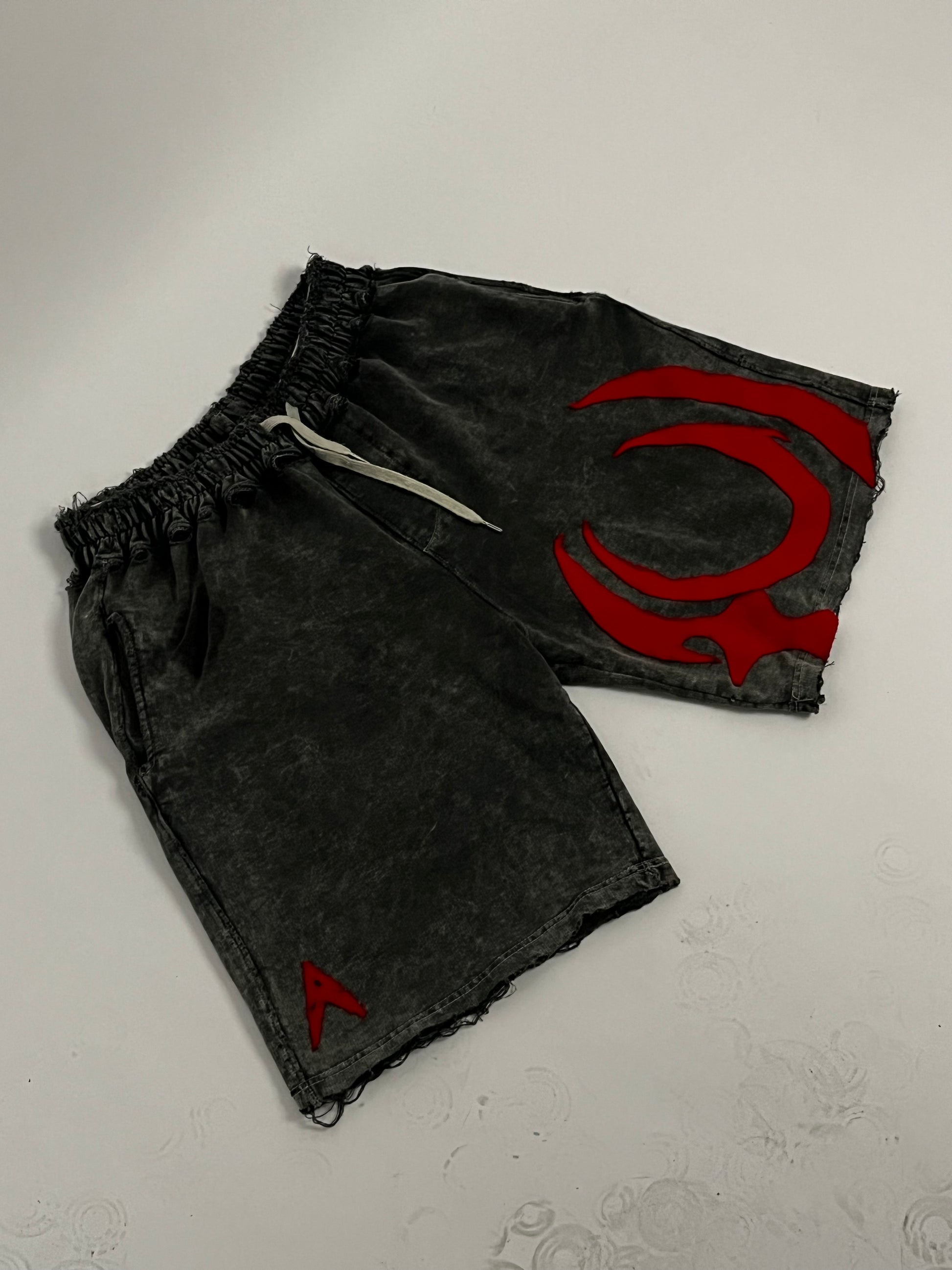 gray denim short