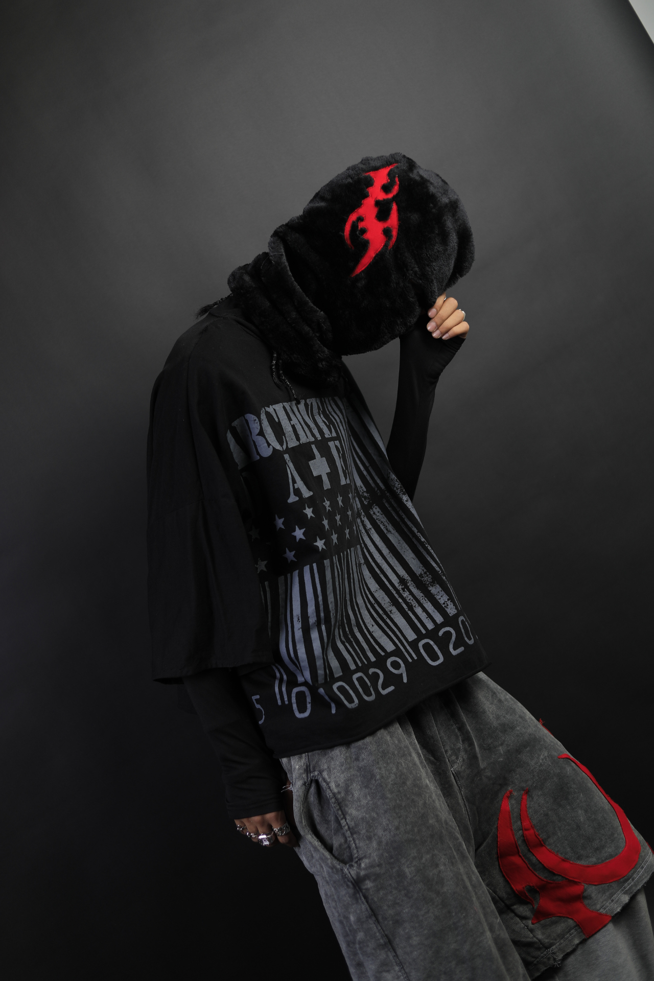 Black fur mask