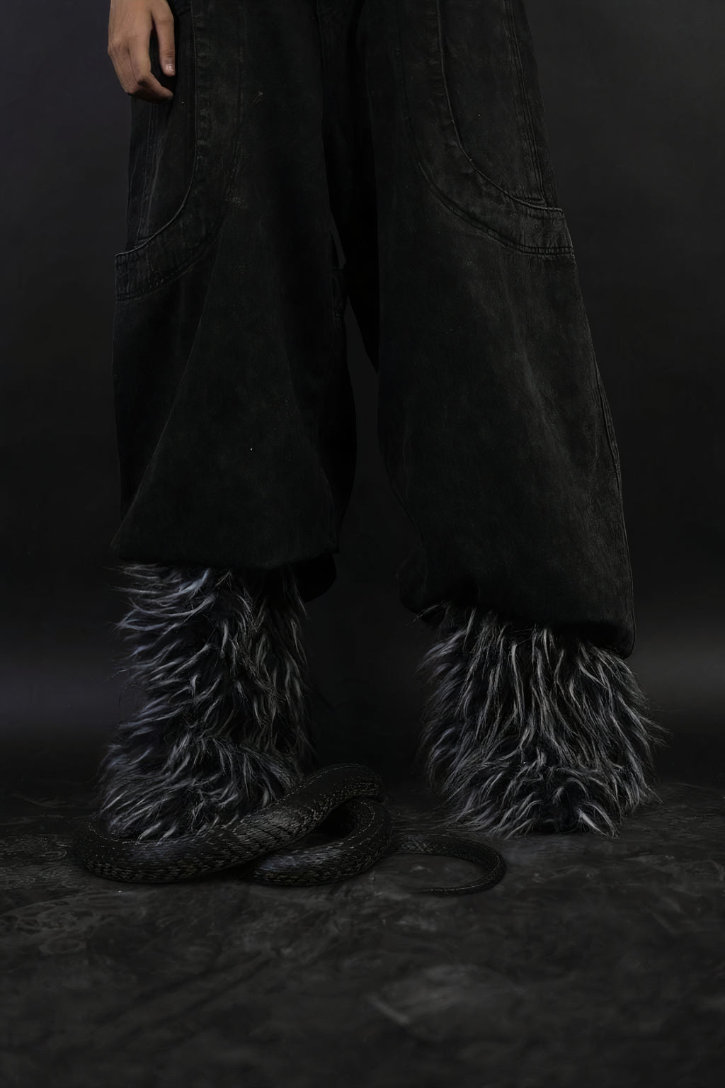 Navy gray fur cover